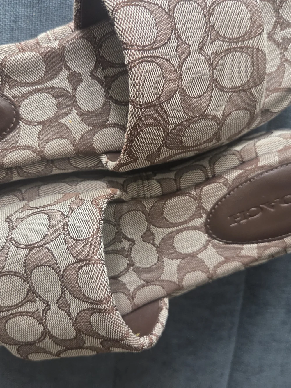 Coach Signature Canvas Slide Sandals in Brown